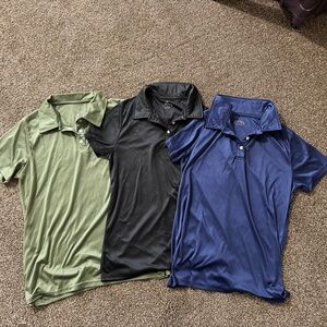 Men's Performance Polo Shirt - Blue, Black, Olive